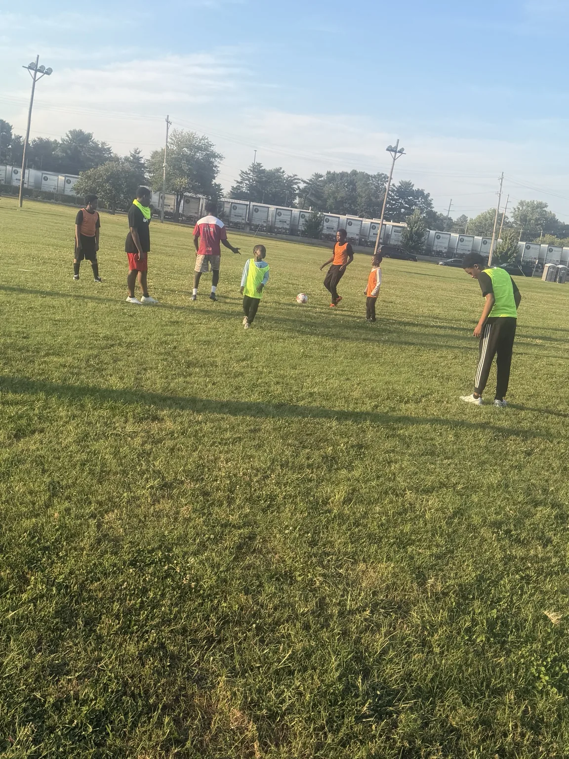 Afrikana United youth players taking part in active soccer play