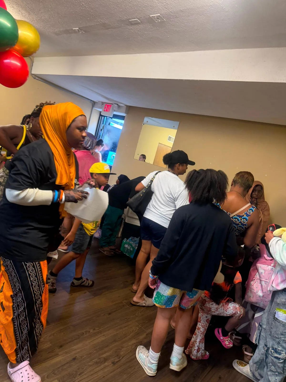 Students with backpacks during the 2026 Back-to-School Giveaway.