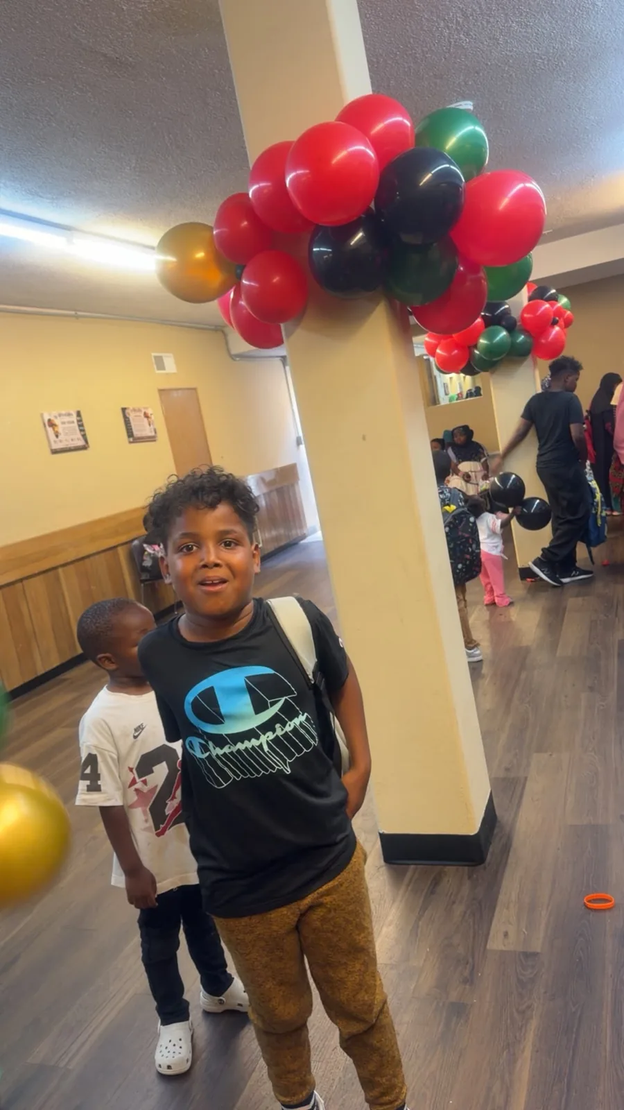 The community center filled with families during the August 2 giveaway.
