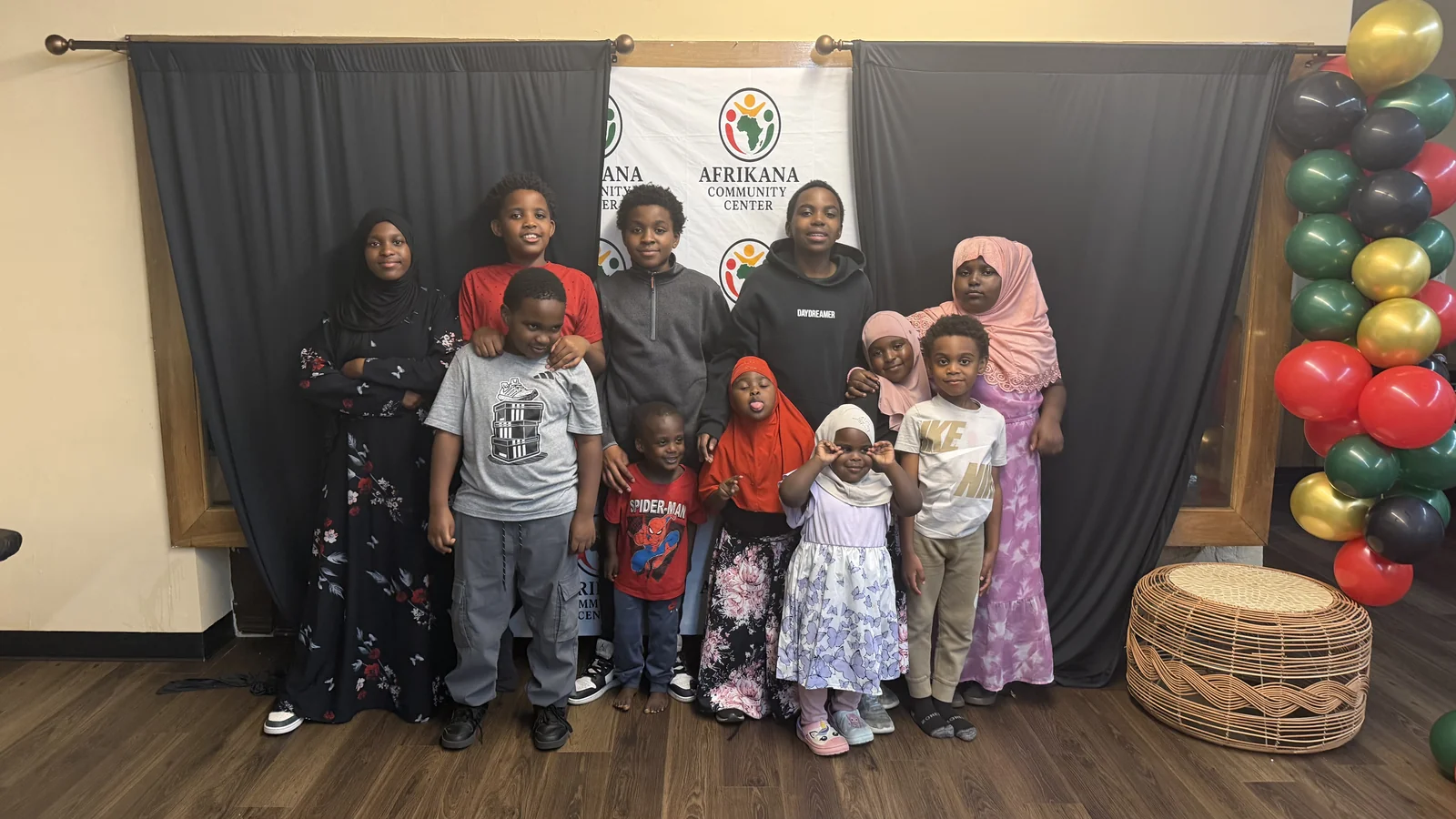 Children from the Afrikana After-School Youth Program together at our community center.